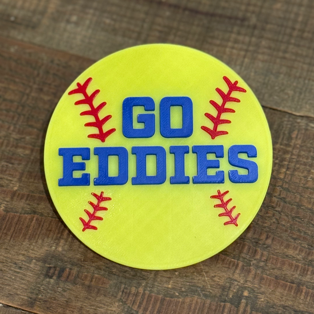 Edwardsburg Eddies Bogg Bag Charm - Softball