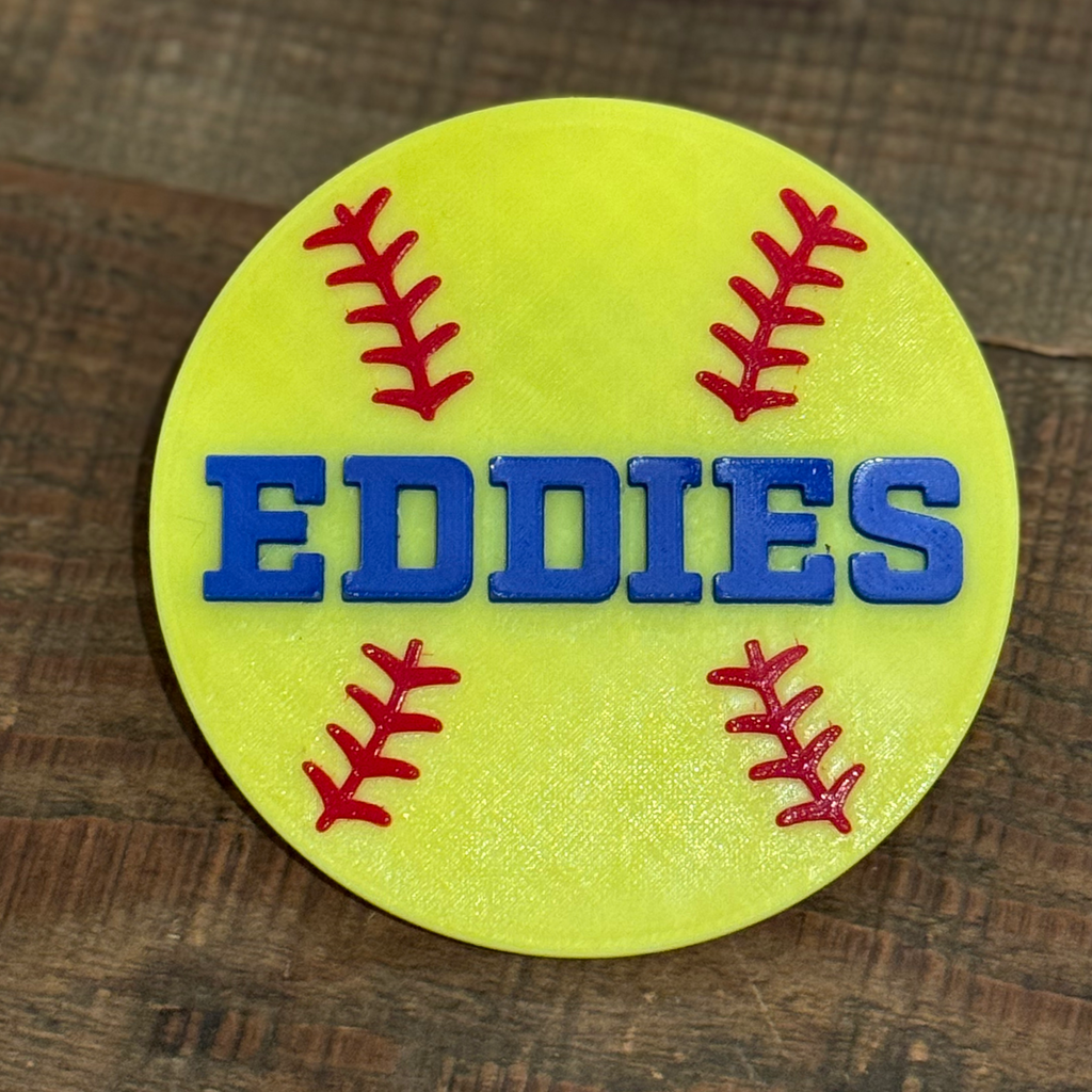Edwardsburg Eddies Bogg Bag Charm - Softball