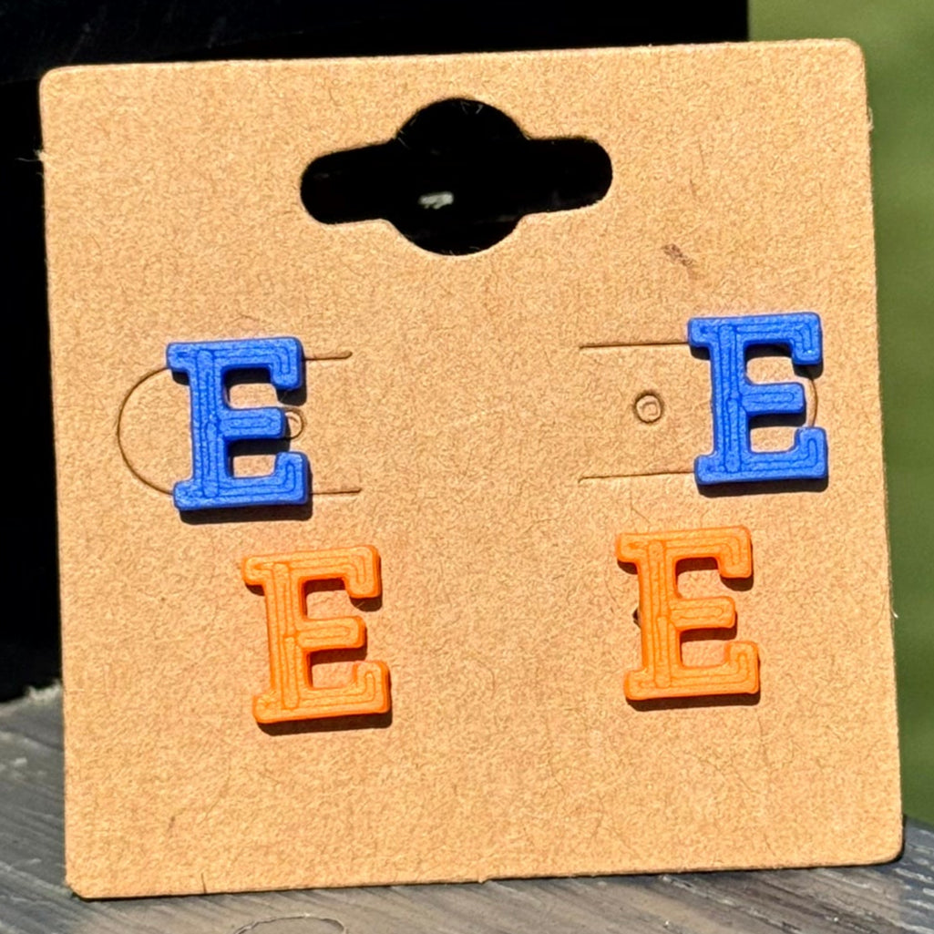 4-Pack "E" Stud Earrings