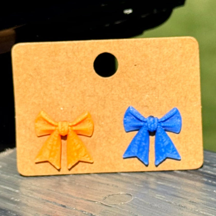 Multi-Color Bow Stud Earrings