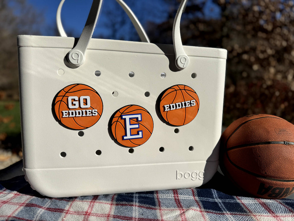 Edwardsburg Eddies Bogg Bag Charm - Basketball