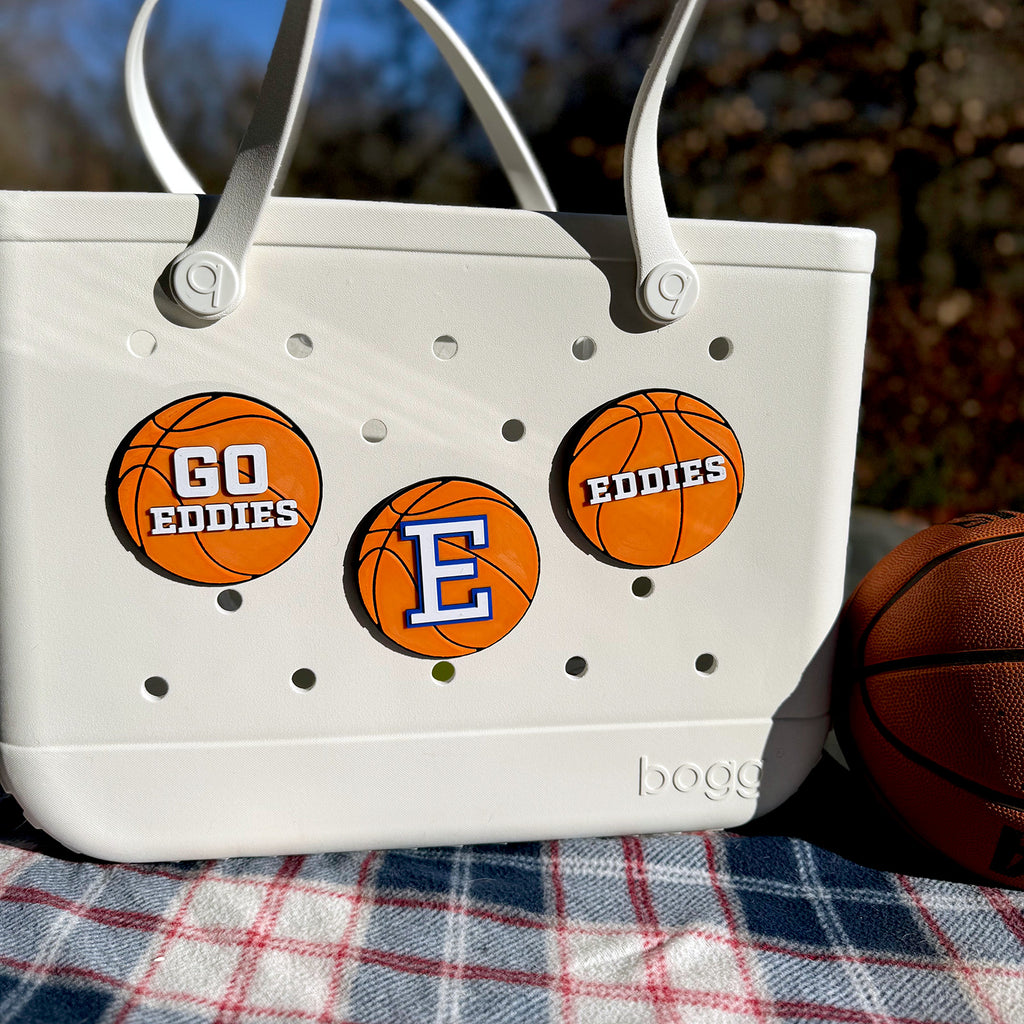 Edwardsburg Eddies Bogg Bag Charm - Basketball
